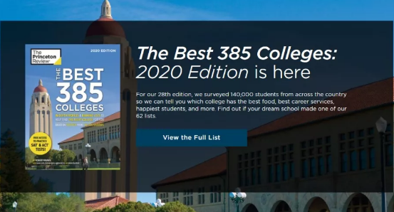 2020《普林斯顿评论》美国大学排名大整理