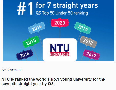 最新！QS发布2021全球“年轻有为”大学排名！新加坡南洋理工七连冠！