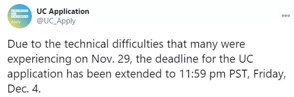 申请最后1天，美国加州大学系统突然崩溃，截止期紧急延长……