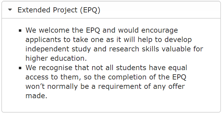 有哪些英国大学鼓励学习EPQ？