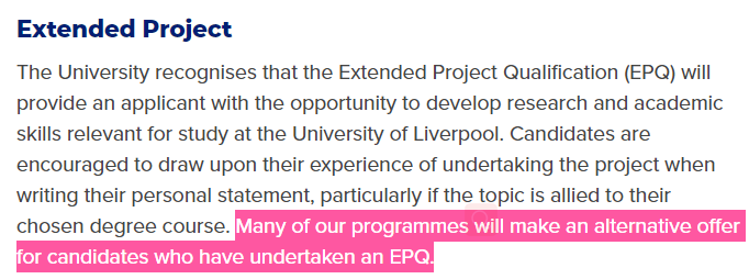 有哪些英国大学鼓励学习EPQ？