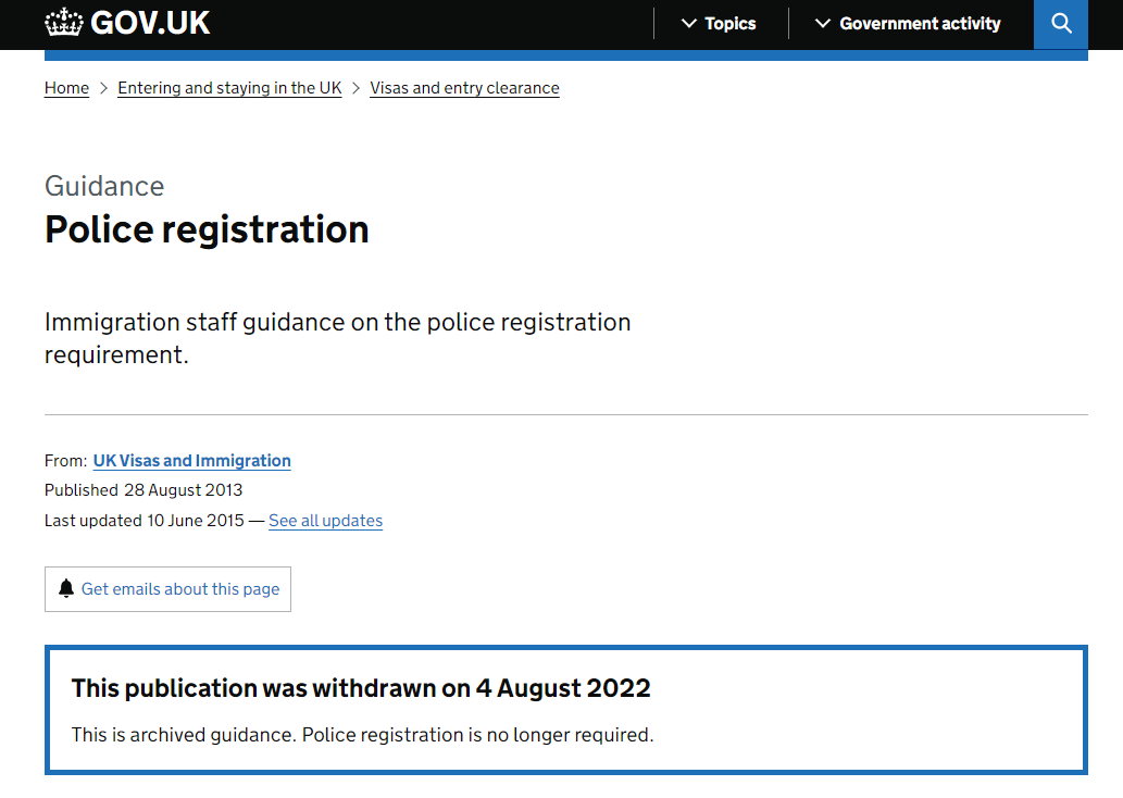留学生入境英国无需7日内再去警局注册！