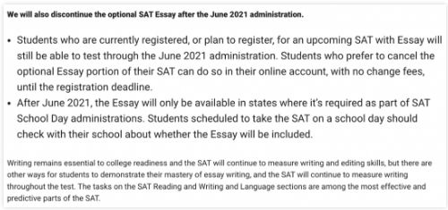 CB官宣取消SAT2及SAT写作考试，这对未来的申请者有何影响？